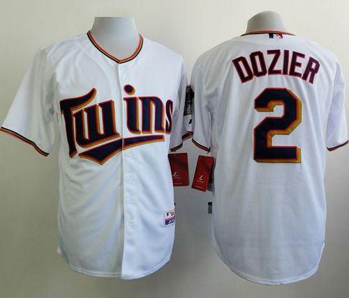 Twins #2 Brian Dozier White Home Cool Base Stitched MLB Jersey - Click Image to Close